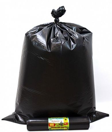 Мешки для мусора 280 литров, 100 мкм, 10 штук, ПВД, 93x140 см, черные - Вид 2